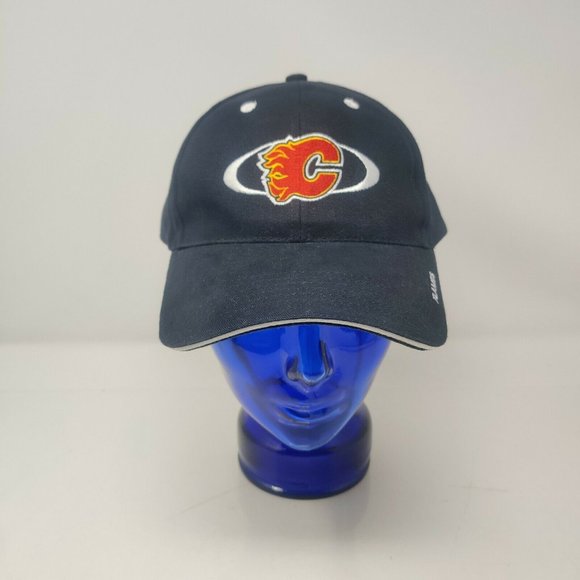 NHL Calgary Flames Black Hat Cap Baseball Men's Strapback - Picture 2 of 9